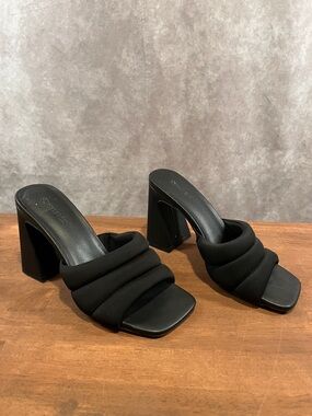 Open Edit sandal heels Padded Strap High Heel Mules size 6.5